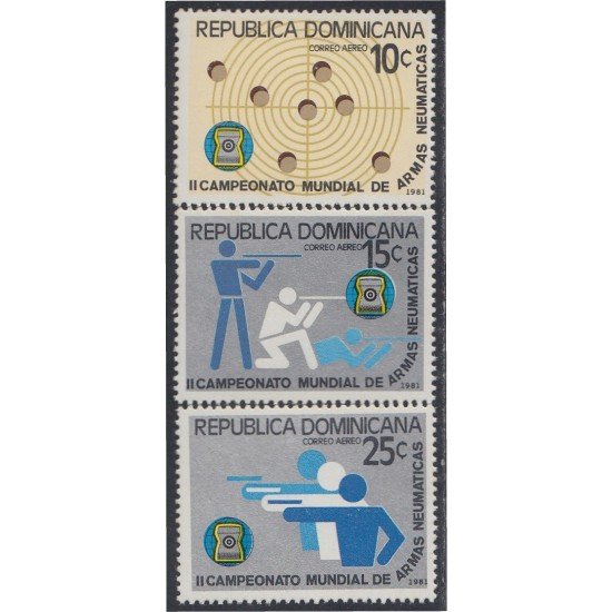 Rep. Dominicana A- 383/85 1981 II Campeonato mundial de armas neumáticas MNH Rep. Dominicana A- 383/85 1981 II Campeonato mundial de armas neumáticas MNH