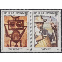Rep. Dominicana A- 364/65 1980 Pintores dominicanos Paul Guidicelli Yoryi Morel pinturas Rep. Dominicana A- 364/65 1980 Pintores dominicanos Paul Guidicelli Yoryi Morel pinturas