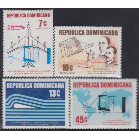 Rep. Dominicana A- 321/24 1978 75 Aniversario del primer vuelo a motor por los hermanos Wright MNH Rep. Dominicana A- 321/24 1978 75 Aniversario del primer vuelo a motor por los hermanos Wright MNH