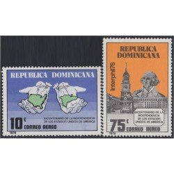 Rep. Dominicana A- 285/86 1976 Bicentenario de la Independencia de los EUA MNH Rep. Dominicana A- 285/86 1976 Bicentenario de la Independencia de los EUA MNH
