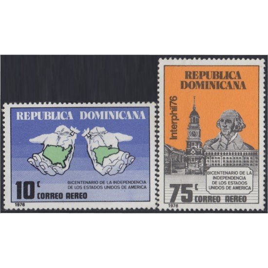 Rep. Dominicana A- 285/86 1976 Bicentenario de la Independencia de los EUA MNH Rep. Dominicana A- 285/86 1976 Bicentenario de la Independencia de los EUA MNH