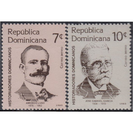 Rep. Dominicana A- 428/29 1983 Américo Lugo y José Gabriel García Historiadores Dominicanos MNH Rep. Dominicana A- 428/29 1983 Américo Lugo y José Gabriel García Historiadores Dominicanos MNH