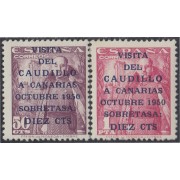 España Spain 1088/89 1951 General Franco Viaje Caudillo a Canarias MH