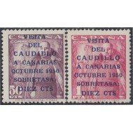 España Spain 1088/89 1951 General Franco Viaje Caudillo a Canarias MH