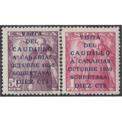 España Spain 1088/89 1951 General Franco Viaje Caudillo a Canarias MH España Spain 1088/89 1951 General Franco Viaje Caudillo a Canarias MH