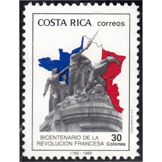 Costa Rica 516 1989 Bicentenario de la Revolución Francesa MNH Costa Rica 516 1989 Bicentenario de la Revolución Francesa MNH