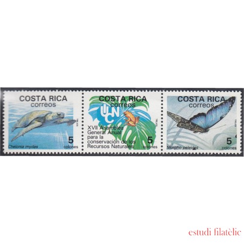 Costa Rica 497/99 1988 XVII Asamblea General Anual para la conservación de los Recursos Naturales Mariposa Rana Galápago MNH