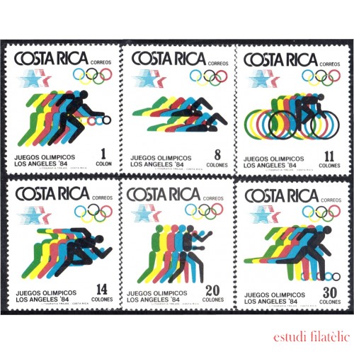 Costa Rica 388/93 1984 Juegos Olímpicos Los ángeles 84 MNH