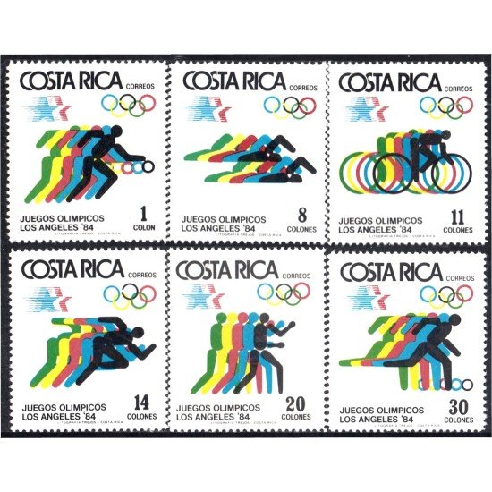 Costa Rica 388/93 1984 Juegos Olímpicos Los ángeles 84 MNH Costa Rica 388/93 1984 Juegos Olímpicos Los ángeles 84 MNH