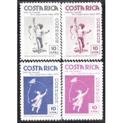 Costa Rica 336/39 1978 Sellos de navidad Pro Ciudad de los niños Vientos navideños niña con papalote MNH Costa Rica 336/39 1978 Sellos de navidad Pro Ciudad de los niños Vientos navideños niña con papalote MNH