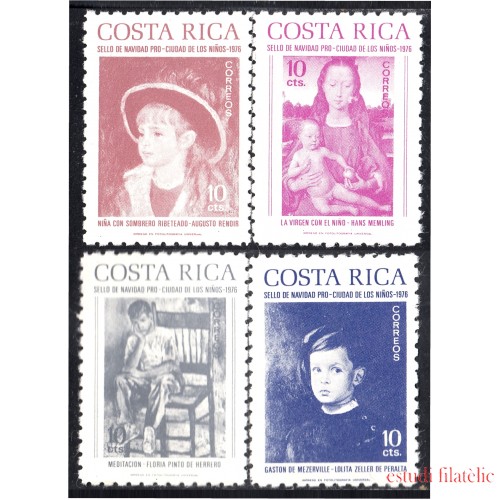 Costa Rica 326/29 1976 Sellos de navidad Pro Ciudad de los niños Pinturas domminicanas MNH