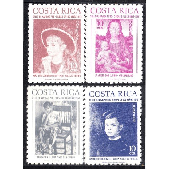 Costa Rica 326/29 1976 Sellos de navidad Pro Ciudad de los niños Pinturas domminicanas MNH Costa Rica 326/29 1976 Sellos de navidad Pro Ciudad de los niños Pinturas domminicanas MNH