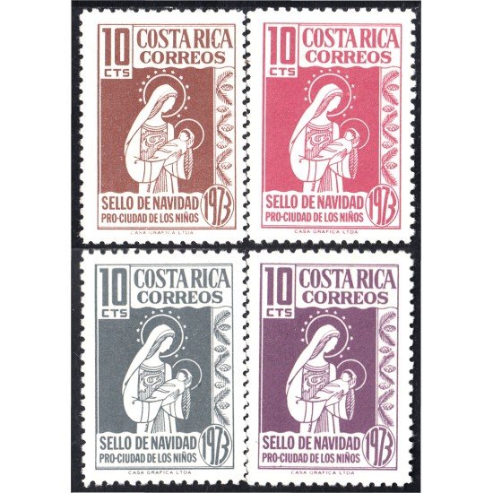 Costa Rica 313/16 1973 Sellos de navidad Pro Ciudad de los niños MNH Costa Rica 313/16 1973 Sellos de navidad Pro Ciudad de los niños MNH