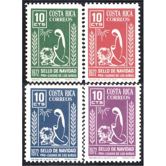 Costa Rica 309/12 1972 Sellos de navidad Pro Ciudad de los niños MNH Costa Rica 309/12 1972 Sellos de navidad Pro Ciudad de los niños MNH