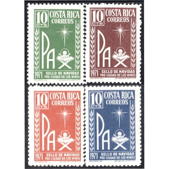 Costa Rica 305/08 1971 Sellos de navidad Pro Ciudad de los niños MNH Costa Rica 305/08 1971 Sellos de navidad Pro Ciudad de los niños MNH