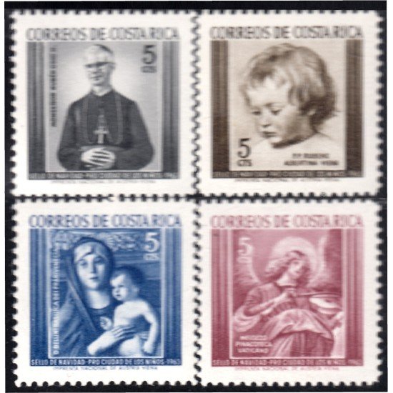 Costa Rica 265/68 1963 Sellos de navidad Pro Ciudad de los niños Retratos MNH Costa Rica 265/68 1963 Sellos de navidad Pro Ciudad de los niños Retratos MNH