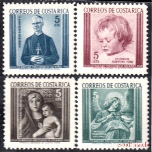 Costa Rica 256/59 1962 Sellos de navidad Pro Ciudad de los niños Retratos MNH
