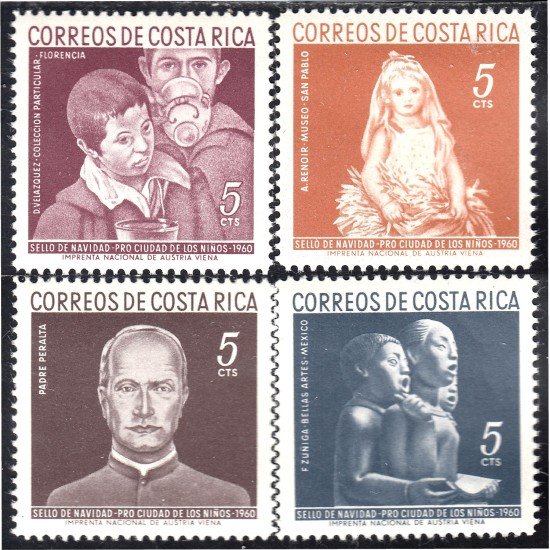 Costa Rica 252/55 1960 Sellos de navidad Pro Ciudad de los niños MNH Costa Rica 252/55 1960 Sellos de navidad Pro Ciudad de los niños MNH