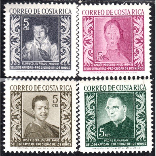 Costa Rica 247/50 1959 Sellos de navidad Christmas MNH Costa Rica 247/50 1959 Sellos de navidad Christmas MNH