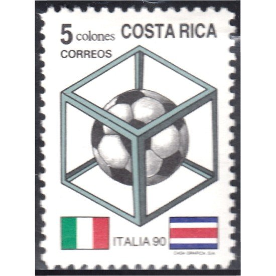 Costa Rica 525 1990 Copa del mundo de Fútbol Italia 90 MNH Costa Rica 525 1990 Copa del mundo de Fútbol Italia 90 MNH