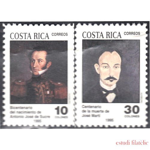 Costa Rica 589/90 1995 Antonio José de Sucre y José Martí MNH