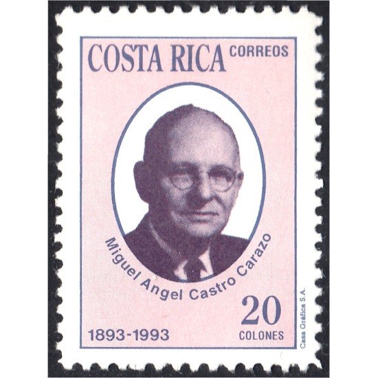 Costa Rica 573 1993 Miguel ángel Castro Carazo MNH Costa Rica 573 1993 Miguel ángel Castro Carazo MNH