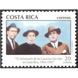 Costa Rica 571 1993 50 Aniversario de las garantías sociales en Costa Rica MNH Costa Rica 571 1993 50 Aniversario de las garantías sociales en Costa Rica MNH