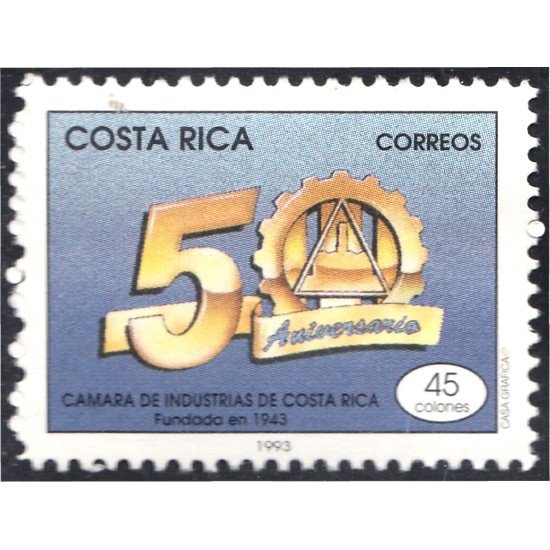 Costa Rica 567 1993 50 Aniversario de la Cámara de Industrias MNH Costa Rica 567 1993 50 Aniversario de la Cámara de Industrias MNH