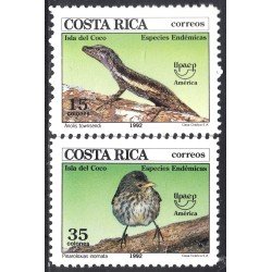 Costa Rica 559/60 1992 América Upaep Especies Endémicas MNH Costa Rica 559/60 1992 América Upaep Especies Endémicas MNH