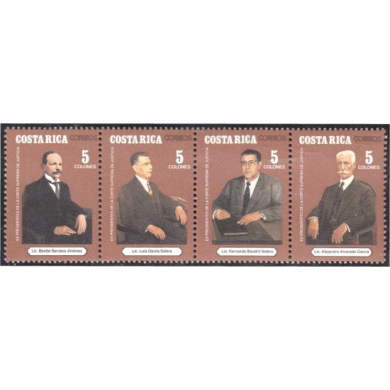 Costa Rica 547/50 1992 Antiguos Presidentes de la Corte Suprema MNH Costa Rica 547/50 1992 Antiguos Presidentes de la Corte Suprema MNH