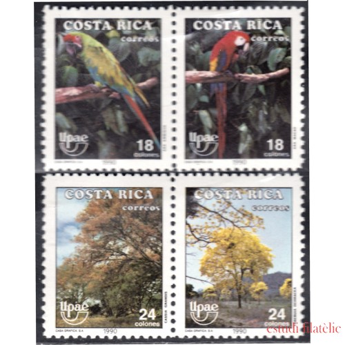 Costa Rica 536/39 1990 América Upaep Pájaros Birds Árboles MNH
