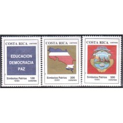 Costa Rica 533/35 1990 Símbolos Patrios Escudo MNH Costa Rica 533/35 1990 Símbolos Patrios Escudo MNH