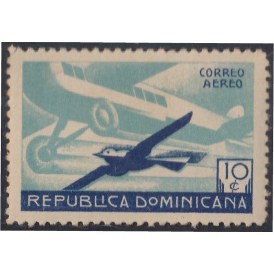 Rep. Dominicana A- 25 1935 Avion y paloma MH