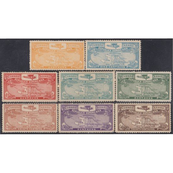 Rep. Dominicana A- 2/9 1930/31 Serie antigua Visita del coronel Lindbergh MH