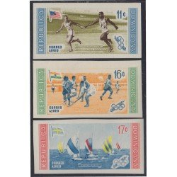 Rep. Dominicana A- 129/31 1958 Olimpiadas Melbourne 1956 Disciplina Atletismo Hockey Vela Sin dentar Rep. Dominicana A- 129/31 1958 Olimpiadas Melbourne 1956 Disciplina Atletismo Hockey Vela Sin dentar