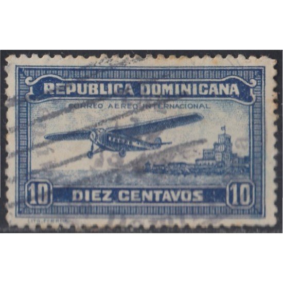 Rep. Dominicana A- 23 1933 Correo aéreo internacional avión plane  usados