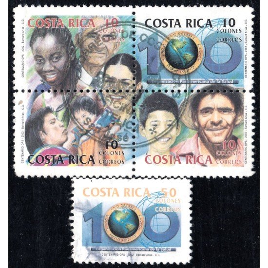 Costa Rica 708/12 2002 100º de la Organización Panamericana de la Salud usados