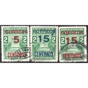 Costa Rica 244/46 1955 Timbres fiscales usados