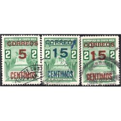 Costa Rica 244/46 1955 Timbres fiscales usados Costa Rica 244/46 1955 Timbres fiscales usados