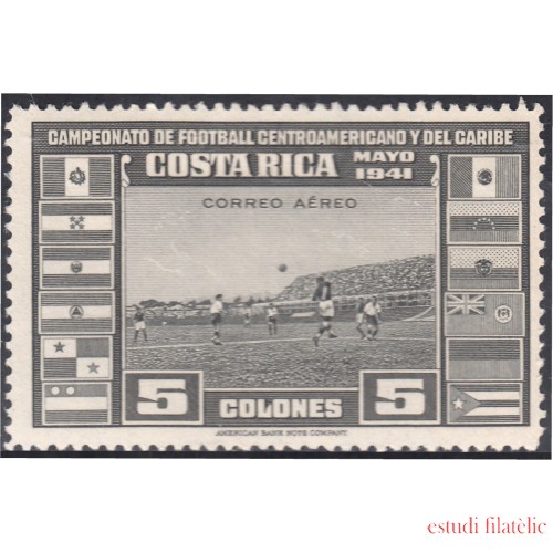 Costa Rica A- 63 1941 Campeonato de fútbol Centroamericano y del Caribe MNH