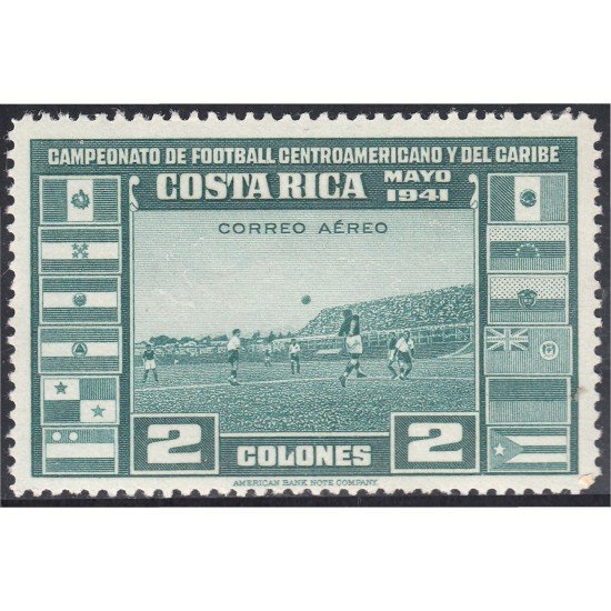 Costa Rica A- 62 1941 Campeonato de fútbol Centroamericano y del Caribe MNH Costa Rica A- 62 1941 Campeonato de fútbol Centroamericano y del Caribe MNH