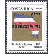 Costa Rica A- 901 1991 EXFILCORI 91 Símbolos Patrios MNH