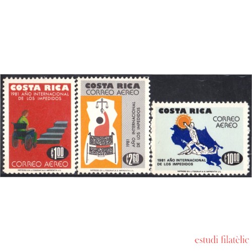 Costa Rica A- 835/37 1981 Año Internacional de los impedidos MNH
