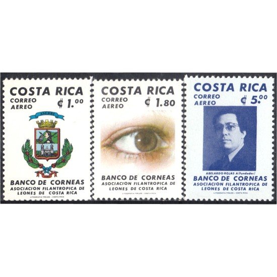 Costa Rica A- 799/801 1980 Banco de corneas Asociación filantrópica de Leones de Costa Rica MNH Costa Rica A- 799/801 1980 Banco de corneas Asociación filantrópica de Leones de Costa Rica MNH
