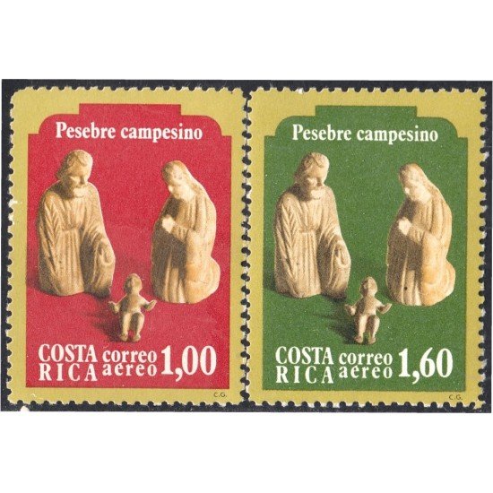 Costa Rica A- 755/56 1979 Pesebre Campesino MNH