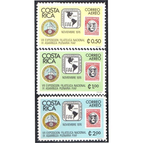 Costa Rica A- 655/57 1976 VII Exposición filatélica nacional MNH Costa Rica A- 655/57 1976 VII Exposición filatélica nacional MNH