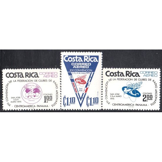 Costa Rica A- 620/22 1975 XVI Convención de la Federación de Clubes de Radio aficionados MNH Costa Rica A- 620/22 1975 XVI Convención de la Federación de Clubes de Radio aficionados MNH