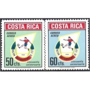 Costa Rica A- 524/25 1971 Federación costarricense de Fútbol MNH
