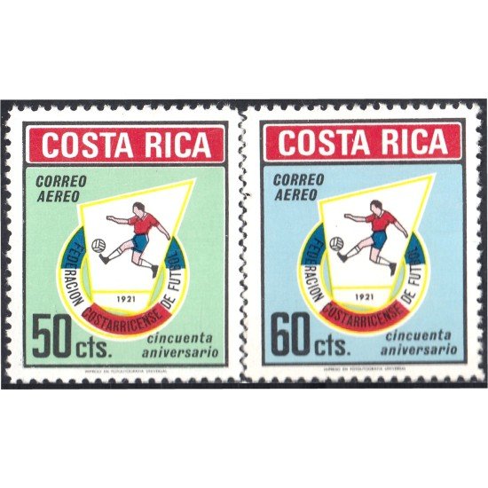 Costa Rica A- 524/25 1971 Federación costarricense de Fútbol MNH Costa Rica A- 524/25 1971 Federación costarricense de Fútbol MNH