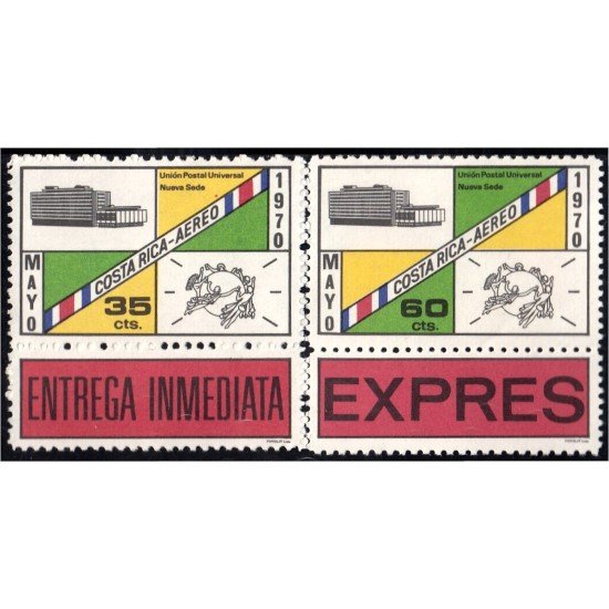 Costa Rica A- 493/94 1970 Entrega inmediata Expres MNH Costa Rica A- 493/94 1970 Entrega inmediata Expres MNH
